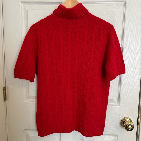 Lands’ End 100% Cashmere Short Sleeve Turtleneck Sweater - Size L - Picture 2 of 9